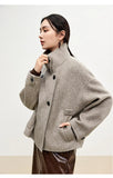 SENTUBILA 100% Wool Coat For Women Winter Jackets 2025 Stand Turtleneck Double Sided Short Outerwears Female Clothes