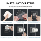 Multi-Purpose Hooks Adhesive Wall Hanging Mop Rack Broom Hanger Hook Kitchen Bathroom Organization Home Organizer Accessories