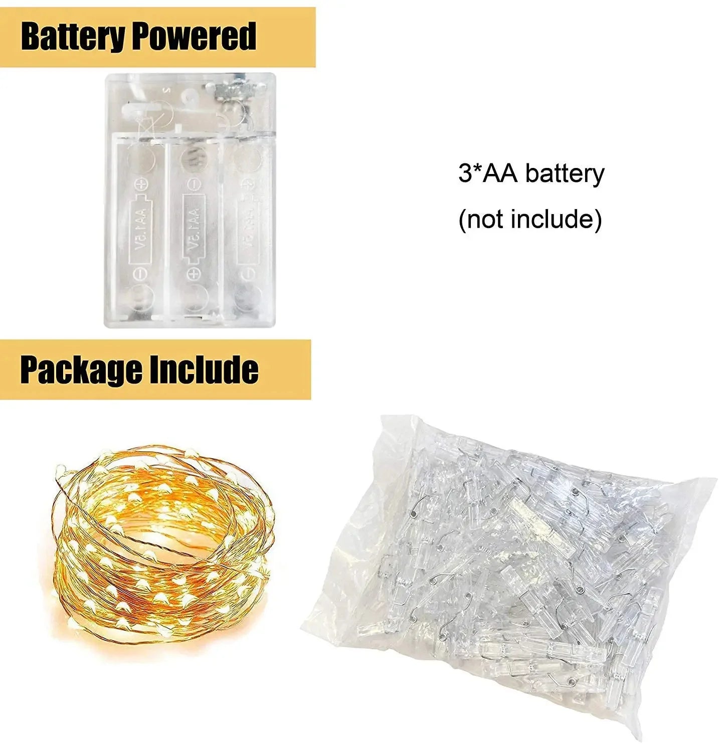 1pc Photo Clip Light String 2/5/10m 20/50/100led 10/30/50Clip Fairy Lights Fairy Lights Bedroom Wall Copper Wire Light String