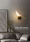 Nordic Touch Switch LED Wall Lamps for Bedside TV Background Gold Silver Magpie Bird  LED Wall Lights Wall Sconce for Corridor