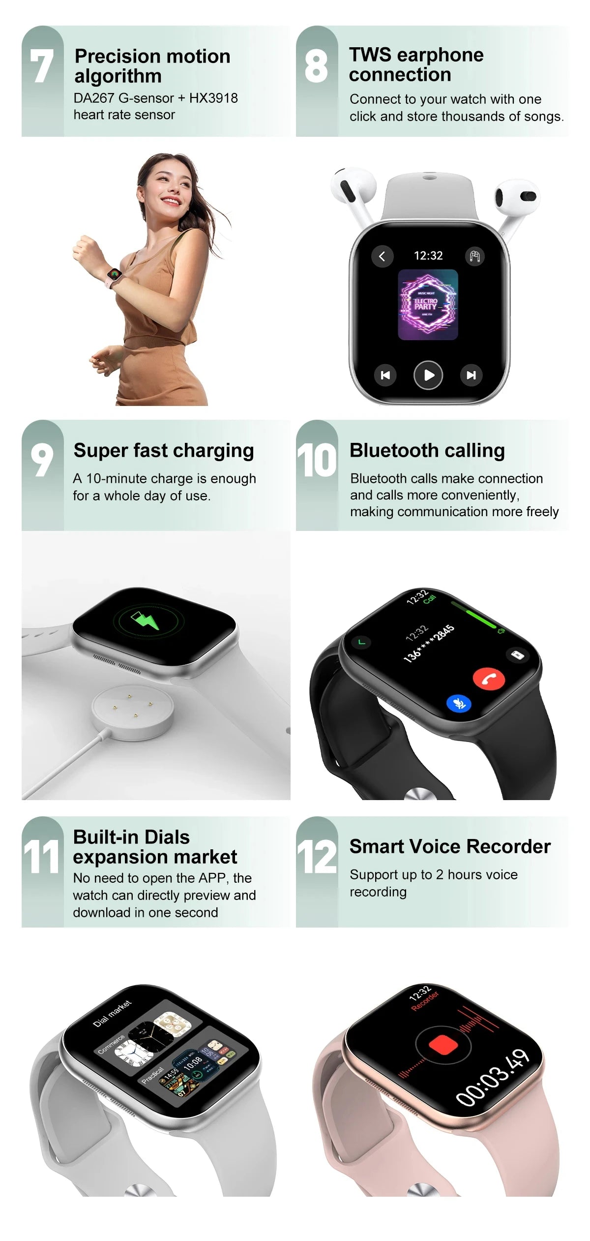 2025 Series 10 GPS Smart Watch – Bluetooth Call, Music & Video Playback, NFC, Waterproof Fitness Smartwatch Compatible with Android & iOS (Apple Watch 10 Style)