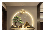 Background Landscape Painting Wall Lamp Chinese Creative Living Room LED Decor Light Corridor Remote Control Lighting Wall Lamps