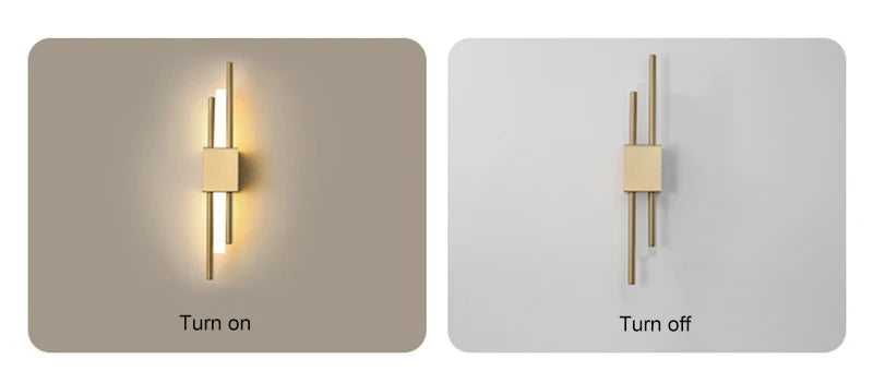 LED Bedroom Wall Lamp Wall Sconces Copper Line Pipe Acrylic Lampshade Indoor Lighting for Living Room Corridor Light Fixture