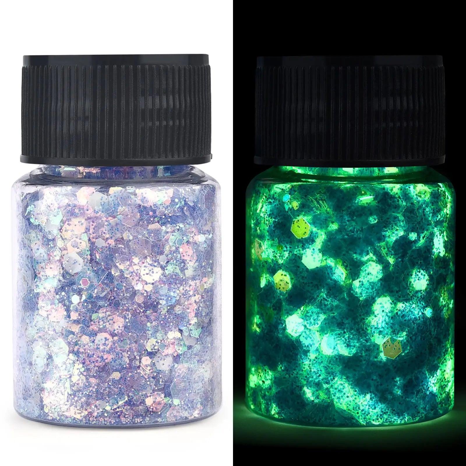 Luminous Glow-in-the-Dark Sequins – Hexagon Epoxy Resin Glitter Pigment for DIY Jewelry, Nail Art, and Silicone Mold Crafts