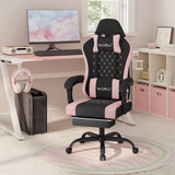 WOLTU Massage Gaming Chair Ergonomic Swivel Computer Gamer Office Chair with Pillow Footrest Adjustable Headrest Lumbar Support