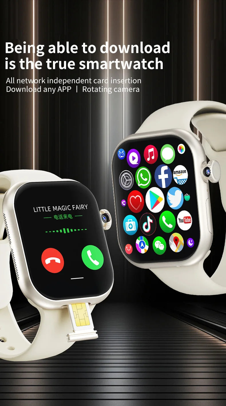 VP29 5G Android Smartwatch – 256GB Storage, 4G/5G LTE SIM, GPS, WiFi, 2.29” 490×580 AMOLED Display, 8MP Rotating Camera Smart Watch