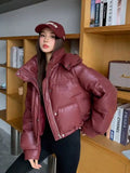 Women’s Winter Hooded Parka – Solid Color Long Sleeve Loose Fit Zipper Jacket with Pockets, Casual High Street Outerwear