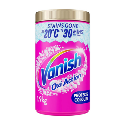 Vanish Gold Oxi Action 1.9kg - Powerful Stain Remover & Laundry Booster for Colors | Removes Tough Stains at 20°C in 30 Minutes | Safe for Everyday Fabrics