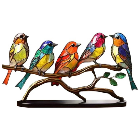 Colorful Acrylic Bird Figurines | Modern Decorative Ornaments for Home Decor | Tabletop Bird Decorations for Living Room, Bedroom, Office, Cabinets