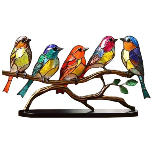 Figurines d'oiseaux en acrylique colorées | Ornements décoratifs modernes pour la décoration intérieure | Décorations d'oiseaux de table pour salon, chambre, bureau, armoires 