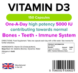 Basic Essentials Trio Bundle: Vitamin D3 5000IU, Iron 14mg, Multivitamins A-Z Daily