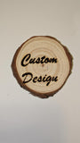 Pack of 4 Personalized Wooden Engraved Coasters – Custom Laser Engraved Wood Slices for Gifts & Decor