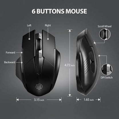 Bluetooth Rechargeable Wireless Mouse 2.4G PM6 Wireless Mouse Office Mute Support PC Laptop Tablet Gamer Mouse For Computer