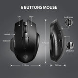 Bluetooth Rechargeable Wireless Mouse 2.4G PM6 Wireless Mouse Office Mute Support PC Laptop Tablet Gamer Mouse For Computer