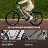 26” Step-Thru Electric Bicycle – Peak 750W Motor, 7-Speed Cityrun E-Bike