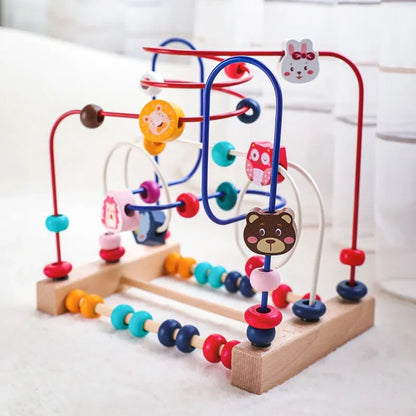 Montessori Wooden Roller Coaster Bead Maze – Early Learning Educational Math Toy for Toddlers
