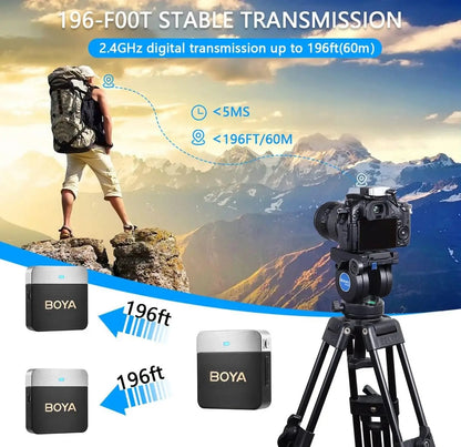 BOYA BY-M1V Wireless Lavalier Microphone – Pro Lapel Mic for iPhone, Android, DSLR, YouTube, Live Streaming & Vlogging