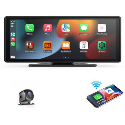 Universal Portable Wireless CarPlay & Android Auto Screen – Smart Car Touchscreen Display