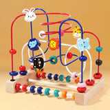 Labyrinthe de perles en bois Montessori – Jouet éducatif d'apprentissage précoce pour les tout-petits