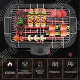 1500W Electric Smokeless Grill – Indoor BBQ with Large Capacity & Non-Stick Surface