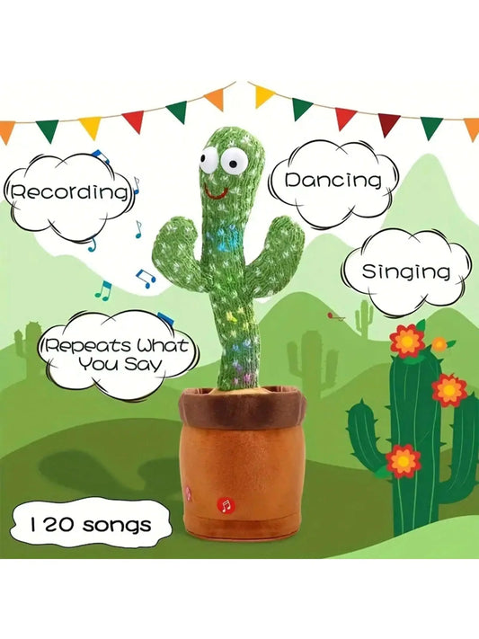 Dancing & Talking Cactus Toy – Singing, Mimicking, and Recording Interactive Plush for Babies & Kids