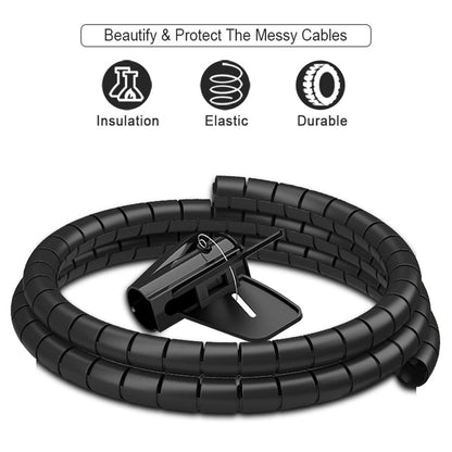 Flexible Spiral Cable Organizer – 1.5m/2m, 10mm/16mm, Cord Protector & Cable Management