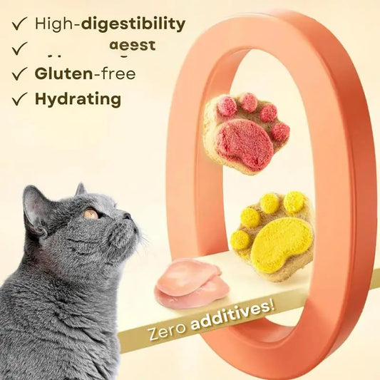 Paw Shape Cat Snack Natural Freeze-dried Cat Paw Footprint Shaped Biscuits Cat Treats Oral Cleaning For Cats Pets