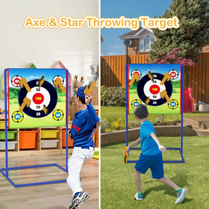 VATOS Axe Star Throwing Game Set Toy For Kids Throw Target Fun Indoor Outdoor Sport Party Play Game Birthday Gift for Boys Girls