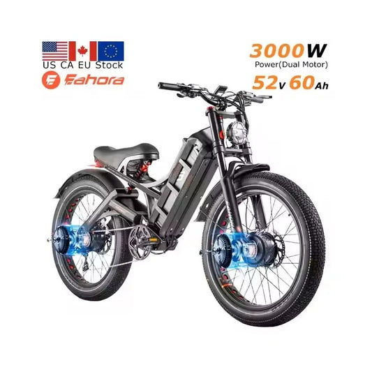 Romeo Pro 2 Electric Fat Tire Bike – 3000W, 26” x 4.0 Fatbike, Off-Road Hybrid Cargo E-Bike