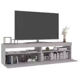 Modern Concrete Grey LED TV Cabinet Set – Stylish Storage Solution (75x35x40 cm, Set of 2)