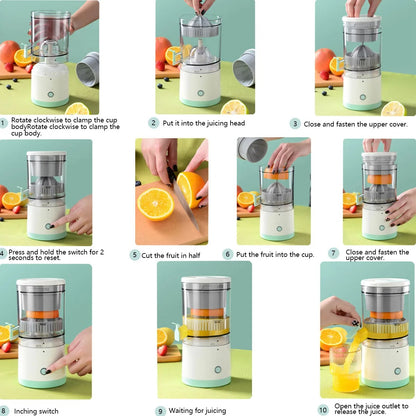 USB Rechargeable Electric Citrus Juicer – Portable & Wireless for Fresh Juice Anywhere