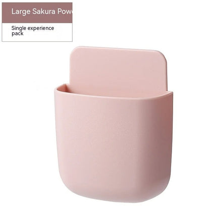 Wall Mounted Storage Box Mobile Phone Plug Holder Stand Rack Remote Control Storage Organizer Case For Air Conditioner TV