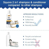 Shampoing et revitalisant pour chiots 2 en 1 – Shampoing hydratant naturel pour chiens à peau sensible, formule au pH équilibré