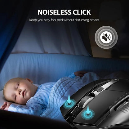 Bluetooth Rechargeable Wireless Mouse 2.4G PM6 Wireless Mouse Office Mute Support PC Laptop Tablet Gamer Mouse For Computer