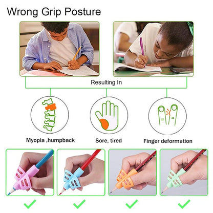 2PCS Montessori Pencil Grip – Early Learning Writing Corrector for Kids & Toddlers