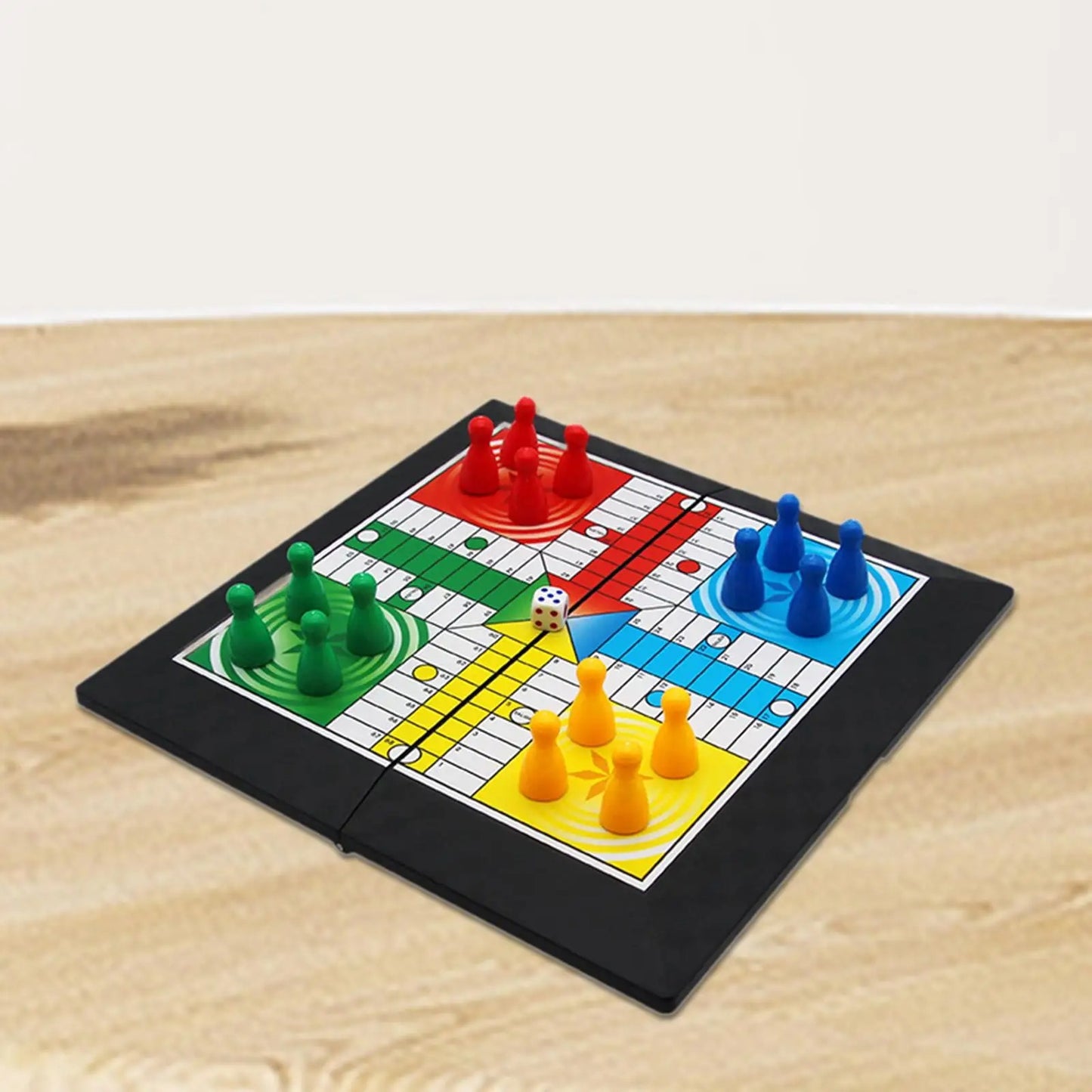 Ludo Game Set Strategy Game Parent Child Interaction with Foldable Board Travel Family Game for Teens Kids Children Party Toy