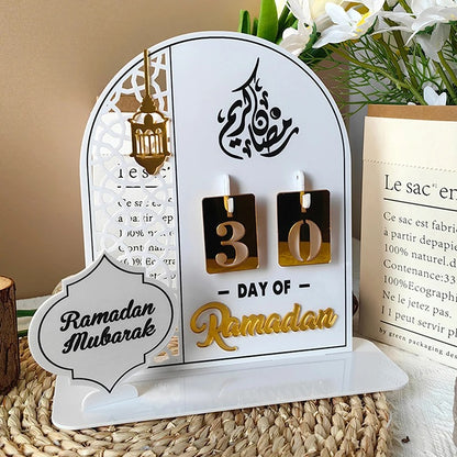 Ramadan Countdown-Kalender aus Acryl – Islamische Adventsdekoration für Zuhause, Büro &amp; Events
