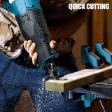 Electric Reciprocating Saw Cordless Rechargeable Multifunction Saw Metal Wood Cutting Tools For Makita 18V w/2Battery