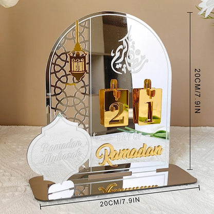 Ramadan Countdown-Kalender aus Acryl – Islamische Adventsdekoration für Zuhause, Büro &amp; Events