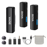 BOYA BOYALINK Ein kabelloses Lavaliermikrofon – Pro Clip-On-Mikrofon für iPhone 15/16, OPPO, Samsung, Xiaomi, GoPro und DSLR