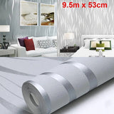Silver Grey 3D Embossed Wave Wallpaper Non-woven Living Room Wall Cover Decor