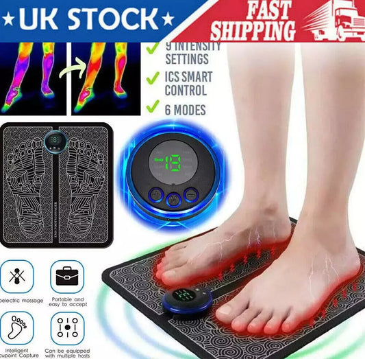 Foot Massager Mat Electric Pad Blood Muscle Circulation Relief Pain LED USB