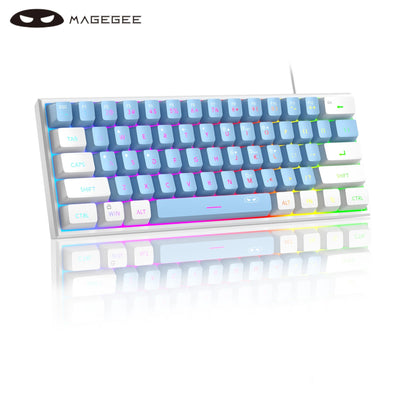 MageGee TS91 Mini 60% Gaming Keyboard – RGB Backlit, 61-Key Ultra-Compact, Ergonomic & Waterproof for Office & Gaming