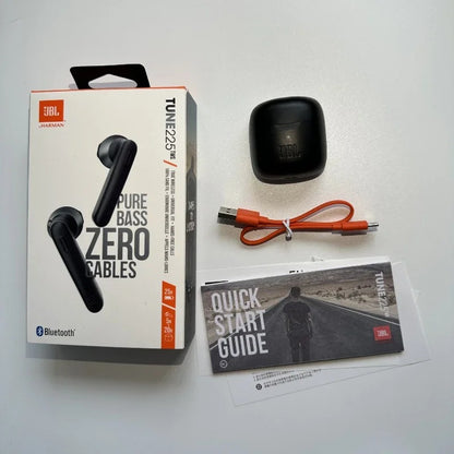 Original JBL Tune 225TWS True Wireless Earbuds – Bluetooth Stereo Headphones, Deep Bass Sound, Headset with Mic