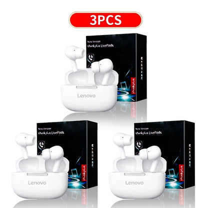 Original ThinkPlus Wireless Earphones – Bluetooth In-Ear Headphones, HiFi Stereo Sound, Touch Control, Built-in Mic