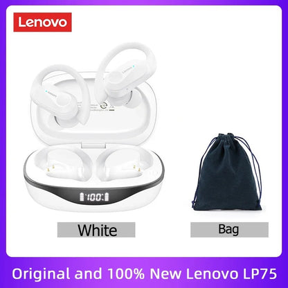 Original Lenovo LP75 TWS Earbuds – Bluetooth 5.3 Wireless Headphones, LED Display, Noise Reduction, Waterproof Headset