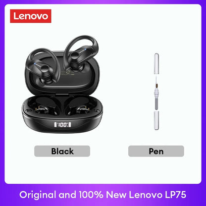 Original Lenovo LP75 TWS Earbuds – Bluetooth 5.3 Wireless Headphones, LED Display, Noise Reduction, Waterproof Headset