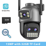 BESDER 15MP PTZ WiFi Camera – Outdoor Dual-Screen IP Cam, 10X Zoom, 10MP Security, Human Detection, O-Kam Pro
