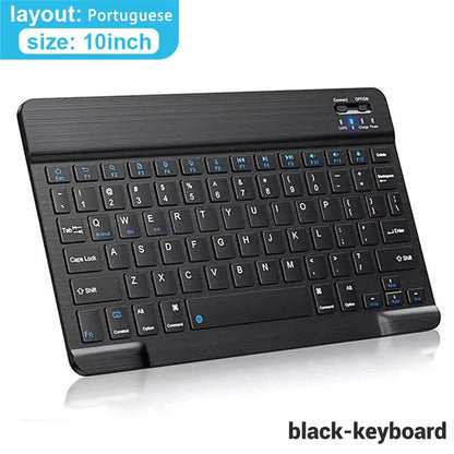 Bluetooth Wireless Keyboard & Mouse – Compatible with iOS, Android, Windows, iPad Air/Mini/Pro, Multi-Language Support (Spanish, Korean, Portuguese, Russian)