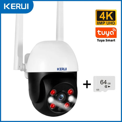 KERUI 10MP 5K PTZ WiFi Camera – 4K/8MP/5MP Dual-Lens IP Camera, Tuya Smart Outdoor CCTV Security